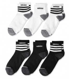 Adidas-Kids-BoysGirls-3-Stripe-Quarter-Socks-6-Pair-BlackWhiteBlack-114670568880