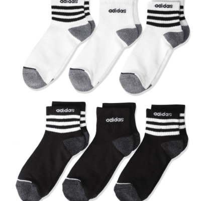 Adidas-Kids-BoysGirls-3-Stripe-Quarter-Socks-6-Pair-BlackWhiteBlack-114670568880