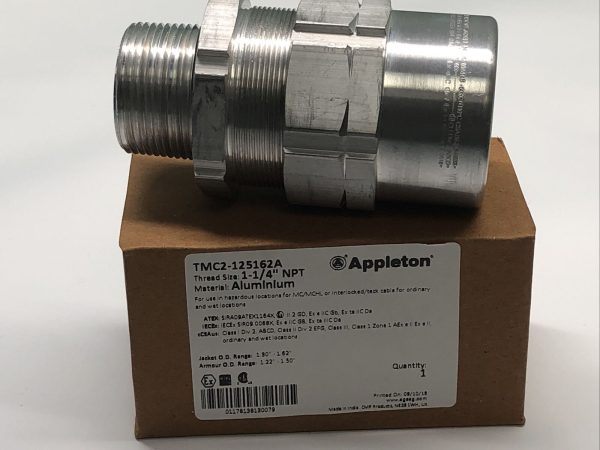 Appleton TMC2125162A Cable Gland, TMC2, 1-1/4", Explosionproof, Aluminum