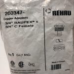Rehau 260347 3/4 in RAUPEX x 3/4 in C Female (Sweat) Copper Adapter- MADE/CANADA