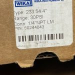wika 233.54 4" Liquid Filled Industrial Pressure Gauge 1/4"NPT LM, 50244043