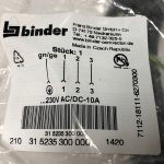 Binder-USA 31-5235-300-000 Female power connector low profile housing PUR 3m