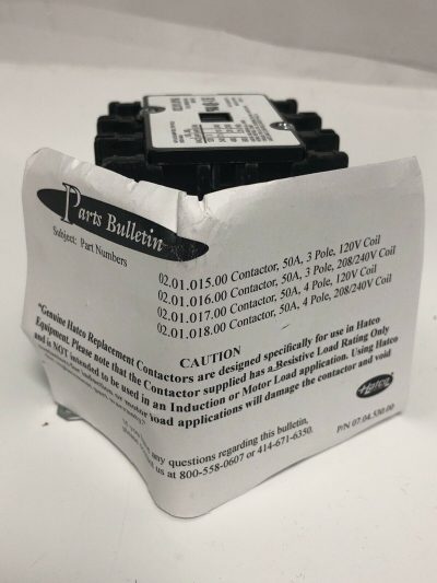 Hatco 02.01.016.00 Contactor, 3 Pole, 208/240V, 50RES, GENUINE OEM REPLACEMENT