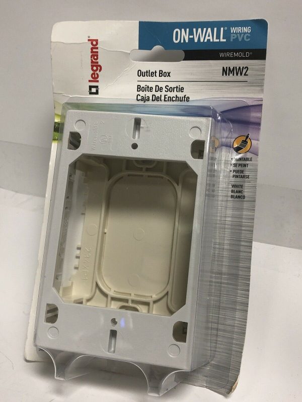 Wiremold 1.2 in. Rectangle PVC 1 gang Electrical Box White 3/Packs