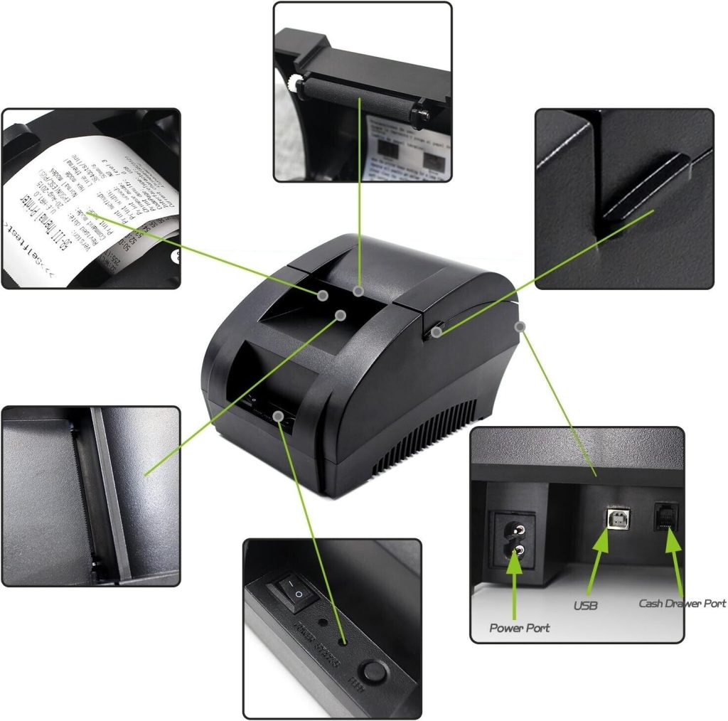58MM USB Thermal Receipt Printer,Symcode High Speed Printing MJ5890K