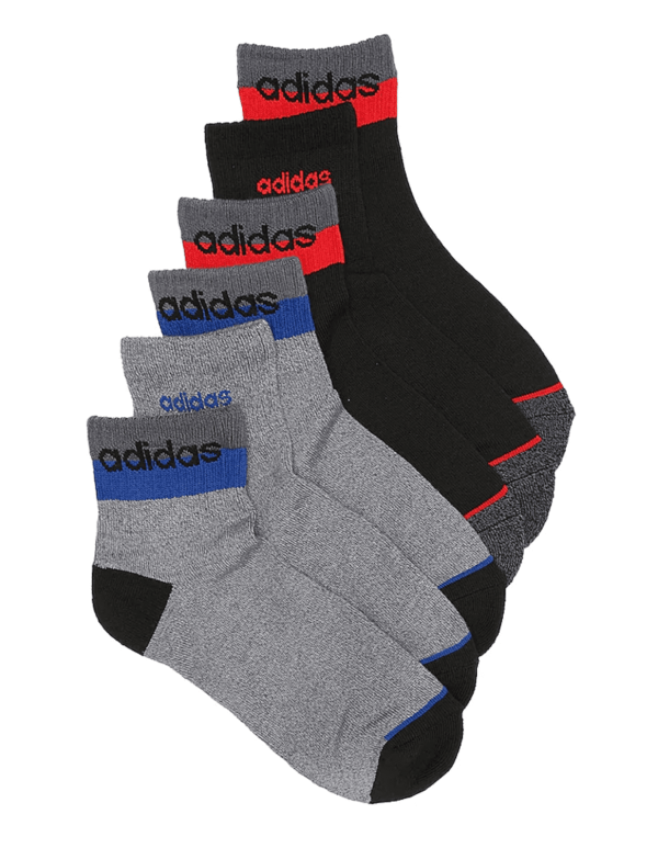 Adidas LINEAR KIDS' ANKLE SOCKS - 5 PACK SIZE M 13C-4Y