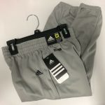 Adidas Youth Gray Baseball Pants Rear Pockets Belt Loops Zip & Snap Closure