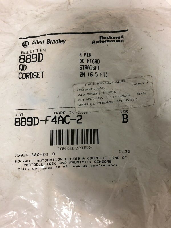 Allen-Bradley-889D-F4AC-2-Cordset-DC-Micro-M12-Female-Straight-4-Pin-PVC-114210134772