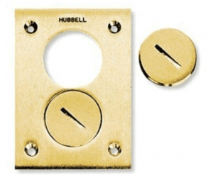 HUBBELL-WIRING-DEVICE-KELLEMS-S3625-Floor-Box-CoverRectangular2-GangBrass-114444312632