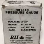 Pressure-Gauge-Dial-size-2-12-0-200PSI-14MPTLM-No-Lead-2Pack-NEW-114353482172-5
