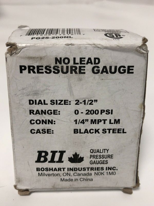 Pressure-Gauge-Dial-size-2-12-0-200PSI-14MPTLM-No-Lead-2Pack-NEW-114353482172-5
