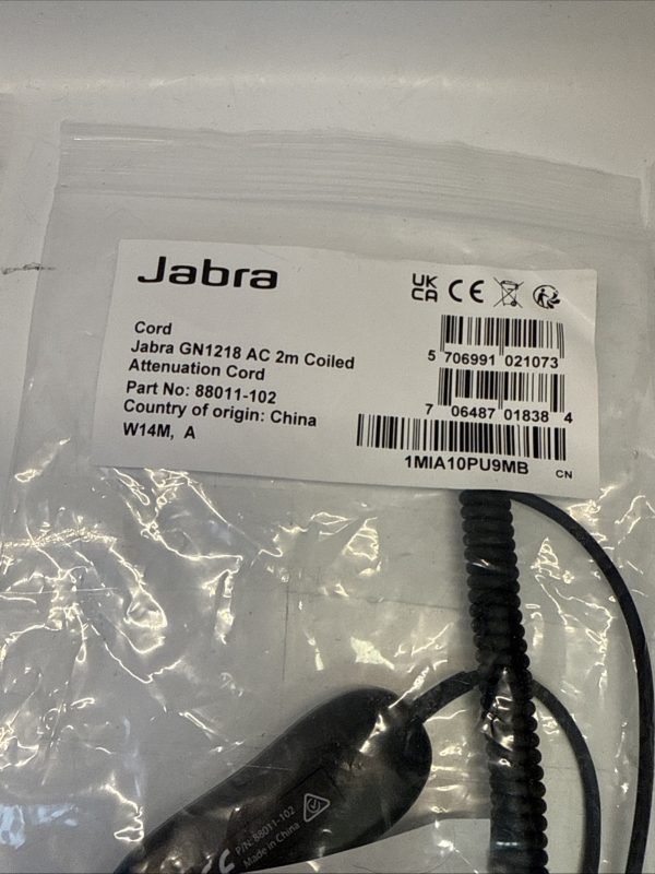 Jabra 88011-102 88011102 Gn1218 Ac 2m Coiled Attenuation Cord - Lot of 3 units - Image 4