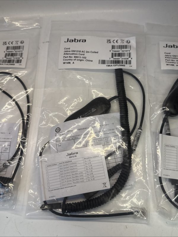 Jabra 88011-102 88011102 Gn1218 Ac 2m Coiled Attenuation Cord - Lot of 3 units - Image 5