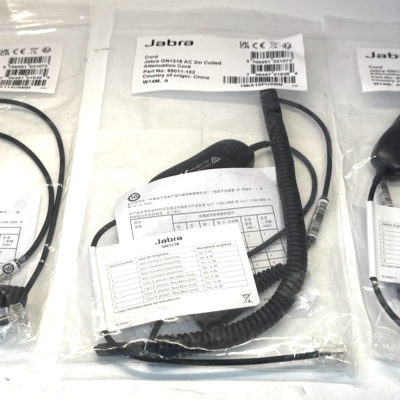 Jabra 88011-102 88011102 Gn1218 Ac 2m Coiled Attenuation Cord - Lot of 3 units