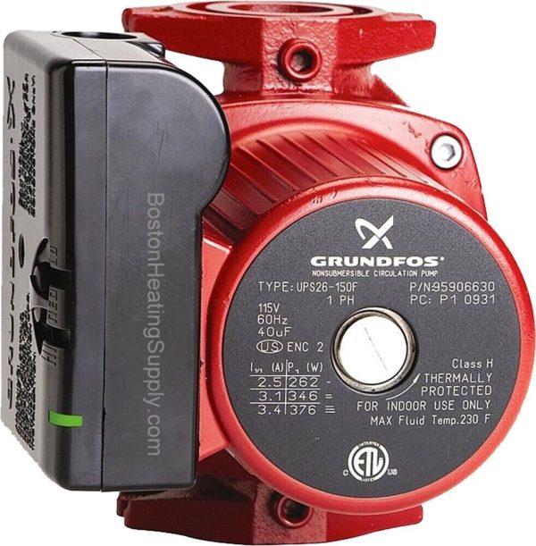 Grundfos UPS26-150F 3-speed water circulator pump 1/3 HP, 115 V, Flanged