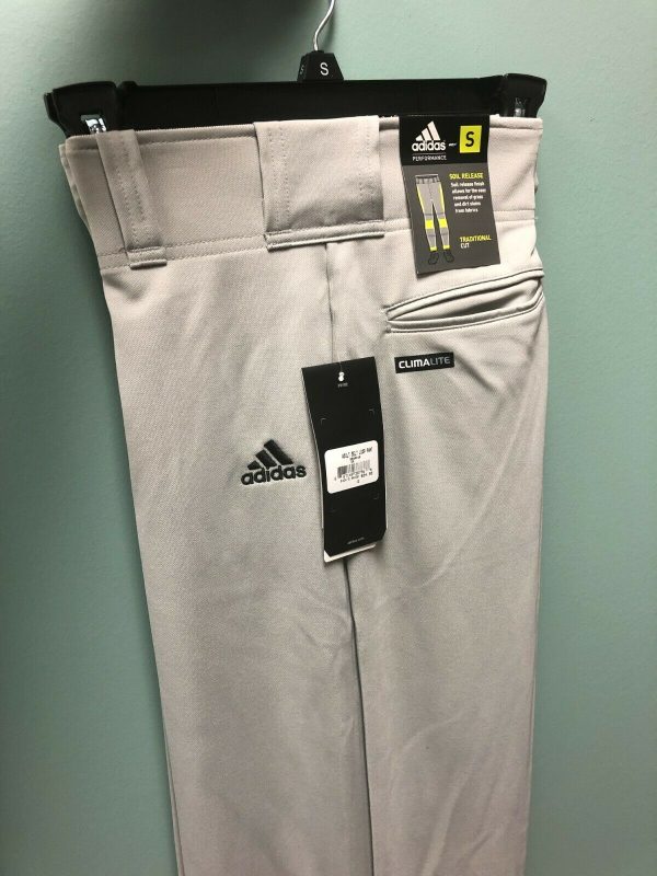 Adidas-Adult-Gray-Baseball-Pants-Rear-Pockets-Belt-Loops-Zip-Snap-Closure-114694201714-4