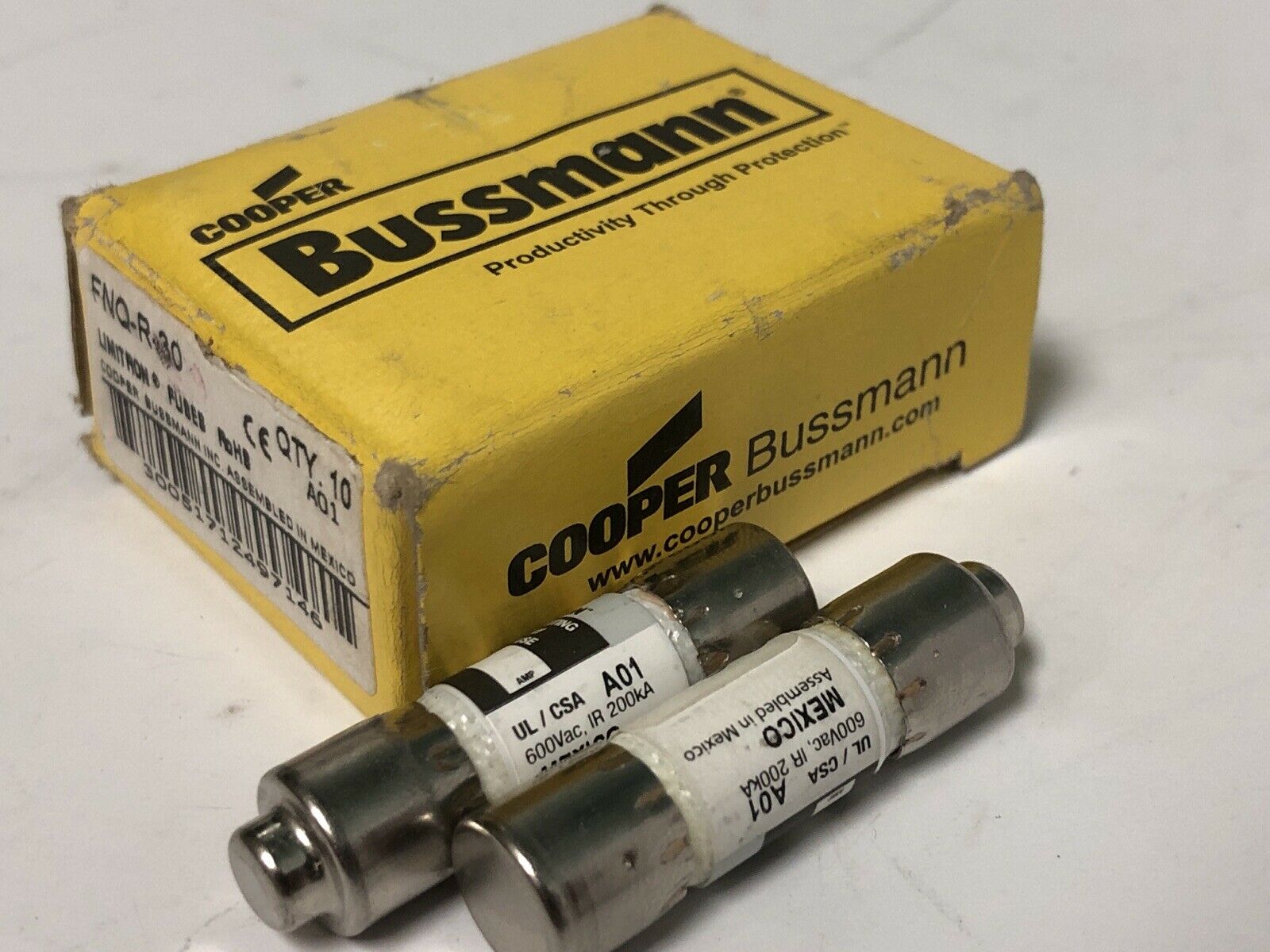 Bussmann FNQ-R-15 Fuse – Class CC, 600Vac, 10-Pack, New In Box
