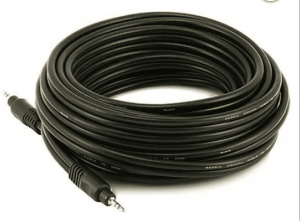 MonoPrice 3.5mm Stereo Male to 3.5mm Stereo Male 22AWG Cable - Black  25ft