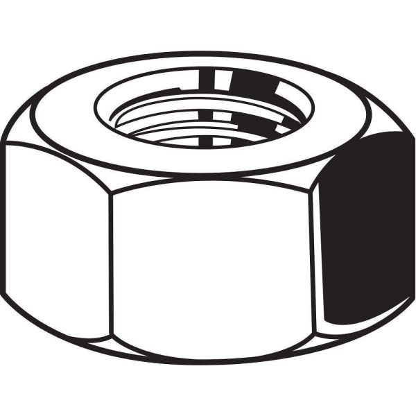10 QTY, Hex Nut M16-2.00 Thread, 24 mm Hex Wd, 13 mm Hex Ht, Stainless Steel