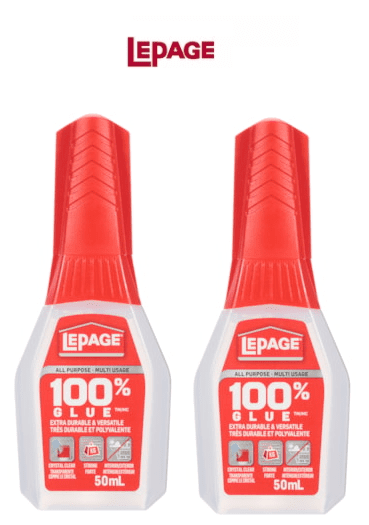 2 QTY - LePage 100% All-Purpose Glue, Clear, 50 mL , Water resistant