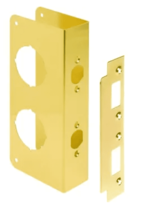 Combination-Deadbolt-Door-Repair-Cover-Solid-9-brass-Dr-Gard-2-34x1-34-USA-114291995946