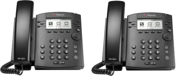 Polycom VVX 301 Corded Business Media Phone System (2/Pack)