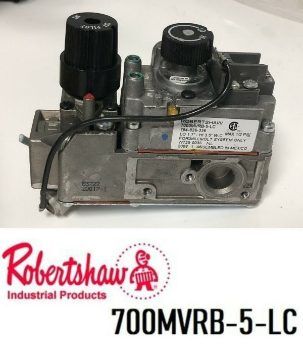 Robertshaw®  7000MVRB-5-LC Millivolt Gas Valve Low Capacity LOW 1.7"-HI 3.5"WC