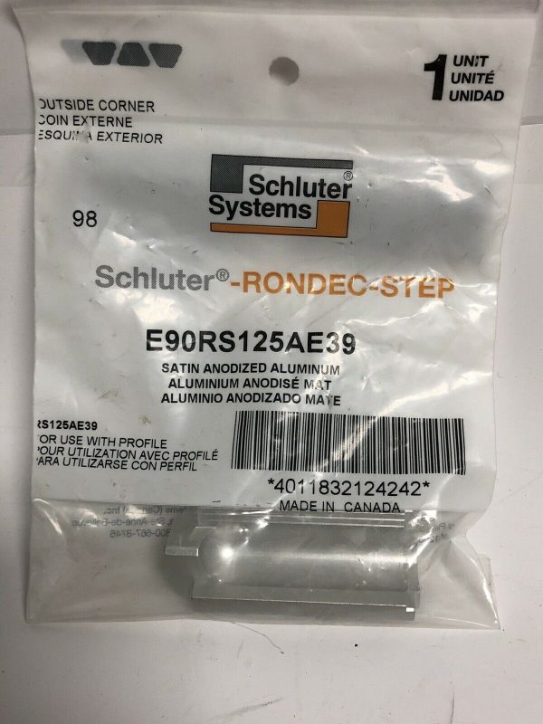 Schluter Systems Rondec STEP 39 Out Corner 90-Degree 1/2-in Satin Aluminum E90RS