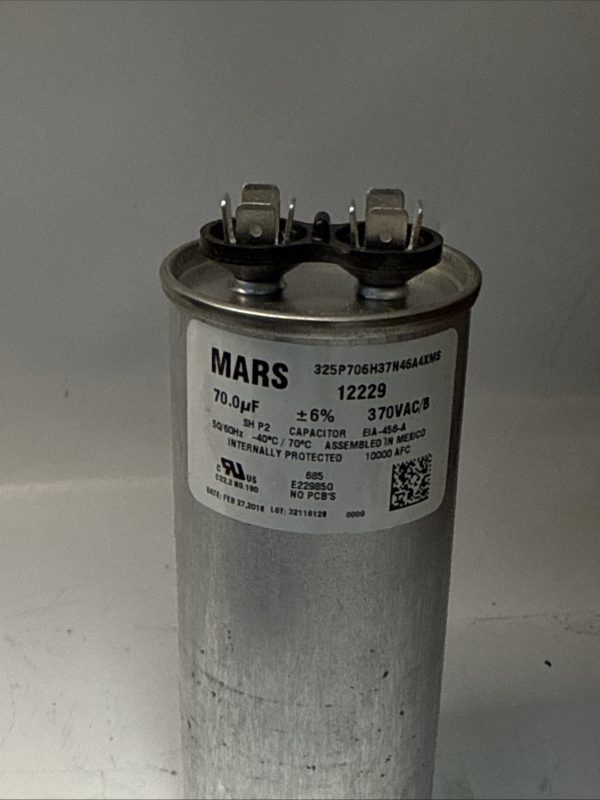 Mars 12229 Motor Run Capacitors 70MFD 370V Round - Image 3
