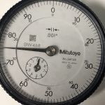 Mitutoyo 2416S Dial Indicator 0-1" Range, 0-100 Reading Dial, Lug Back - used