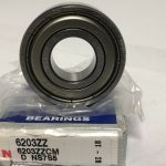 NSK 6203ZZ Deep Groove Ball Bearing, Single Row, Double Shielded, Pressed Steel