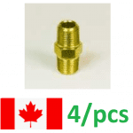 1/8" NPT Male Thread Brass Hex Nipple Pipe fitting air fuel water gas (4/pack)
