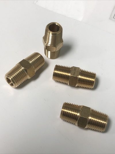 18-NPT-Male-Thread-Brass-Hex-Nipple-Pipe-fitting-air-fuel-water-gas-4pack-114785370809-2