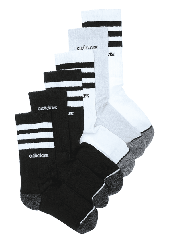 Adidas STRIPE KIDS' ANKLE SOCKS - 6 PACK - Size M 14C-4Y
