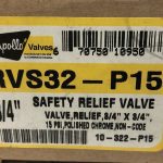 Apollo Safety Relief Valve 10-322 Series Model RVS32 3/4" x 3/4" , 15 PSI