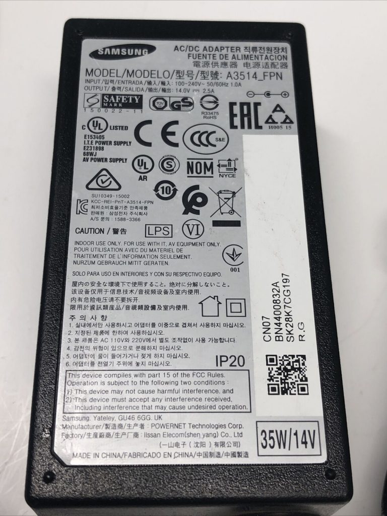 SAMSUNG A3514_FPN AC/DC 14V 2.5A ADAPTER FOR LC32F391FWEXXY - GENUINE OEM