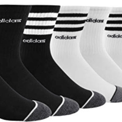 adidas-Youth-Kids-BoysGirls-3-Stripes-Crew-Socks-6-Pair-Size-M-13C-4Y-114670690639
